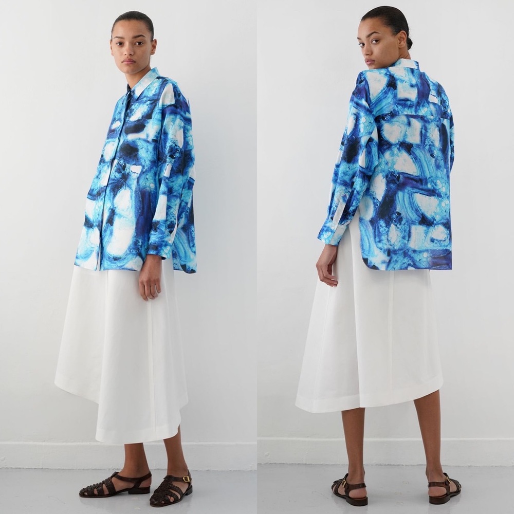 NWT PARTOW Print Blouse